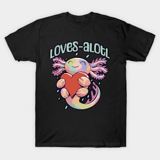 Romantic Loves-alotl happy axolotl design T-Shirt